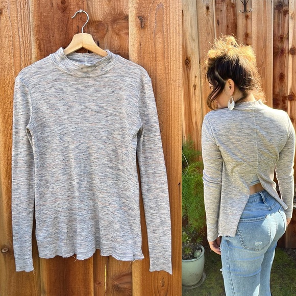 Free People Multi-Color Stonecold Mock-Neck Split-Back Top 🌿 - Picture 3 of 9